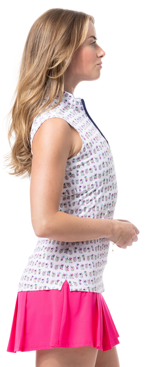 SOLTEK LUX SLEEVELESS PRINT MOCK. BAYBREEZE . 900627P - SanSoleil