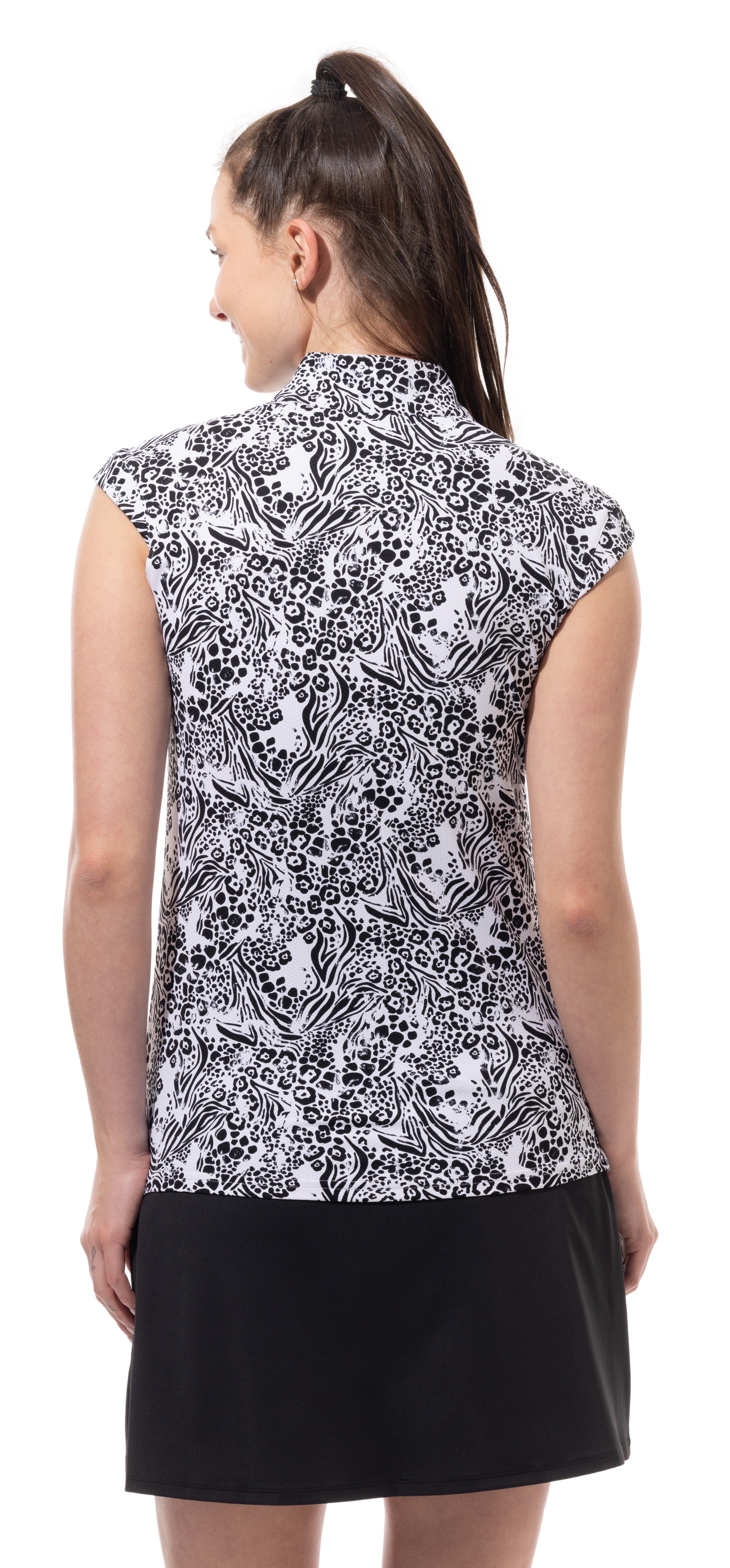 SOLTEK LUX SLEEVELESS PRINT MOCK. KINGDOM. BLACK . 900627P - SanSoleil