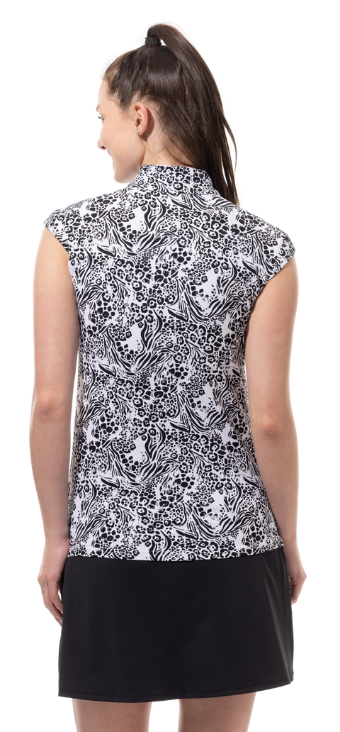 SOLTEK LUX SLEEVELESS PRINT MOCK. KINGDOM. BLACK . 900627P - SanSoleil