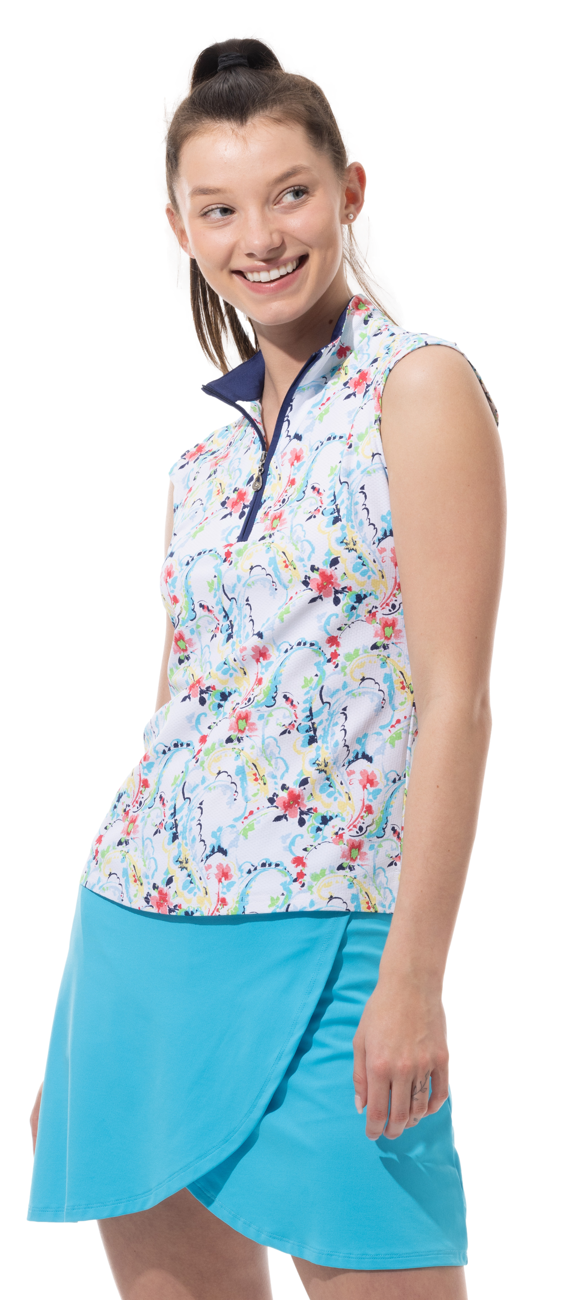 SOLTEK LUX SLEEVELESS PRINT MOCK. CHANTILLY MULTI. 900627P - SanSoleil