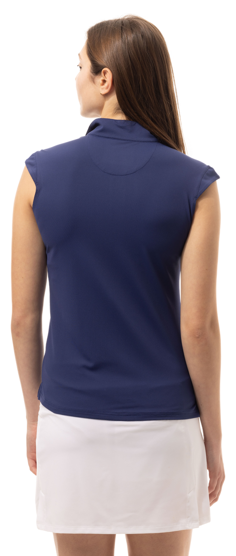 SOLTEK LUX SLEEVELESS SOLID MOCK. NAVY. 900627 - SanSoleil