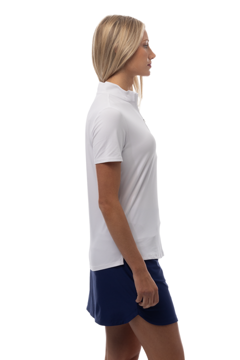 SOLTEK LUX SHORT SLEEVE MOCK. WHITE. 900628S