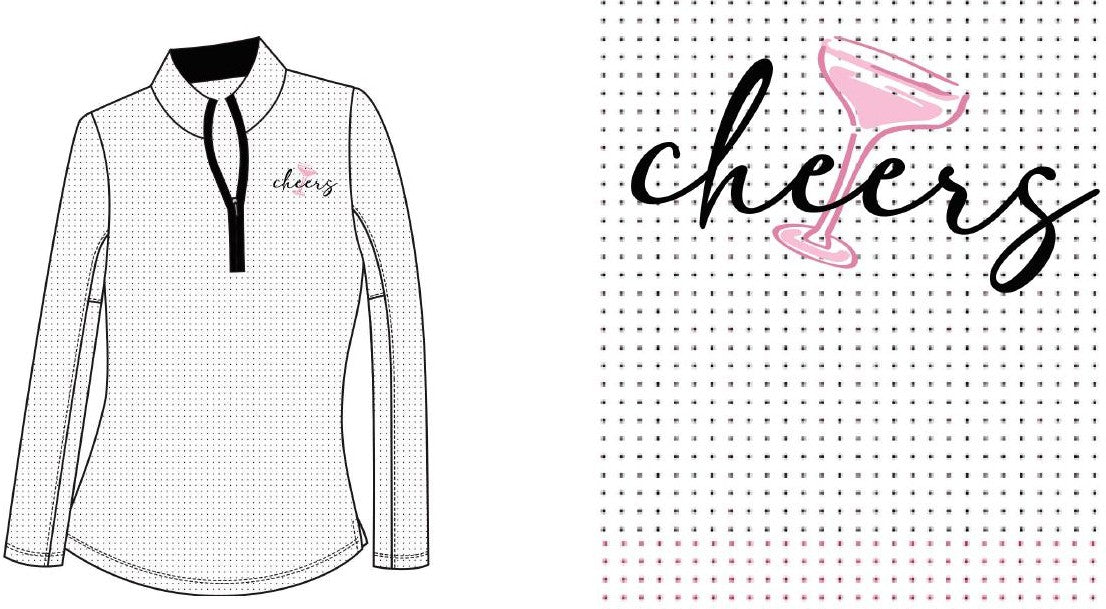 SOLAIR COOL ULTRA-MESH ZIP MOCK. CHEERS EMB. 900653 - SanSoleil