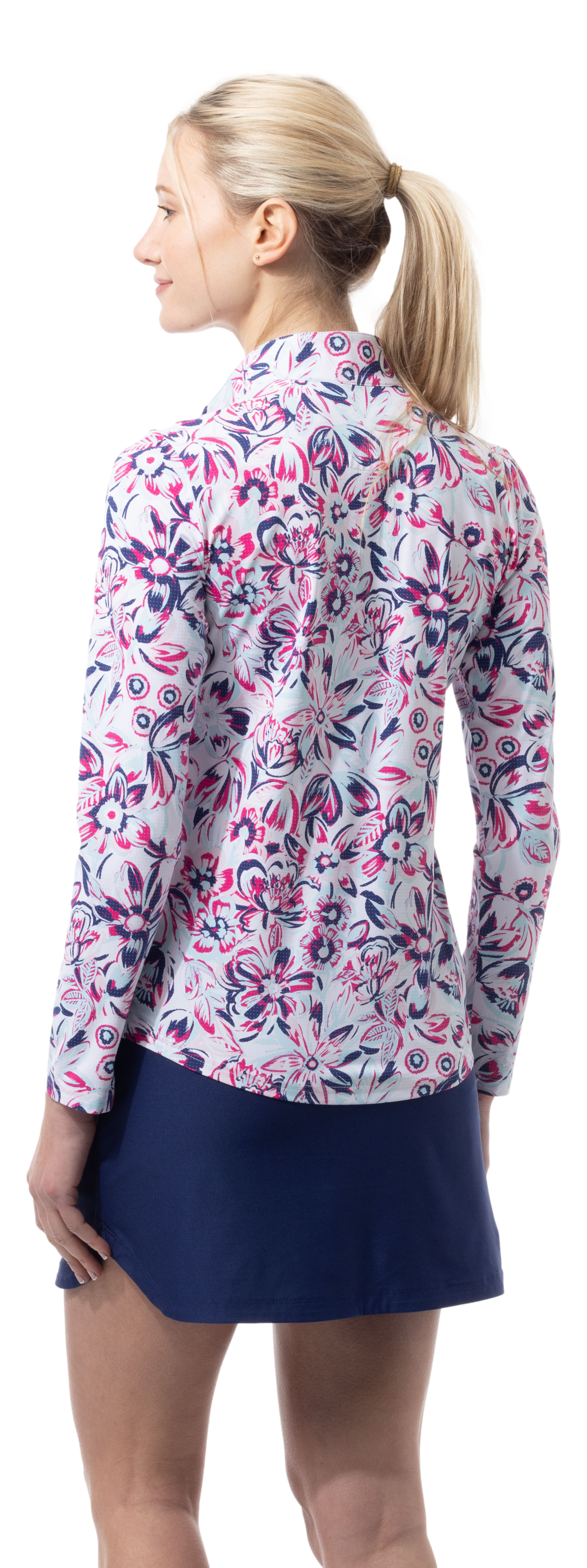 SANSOLEIL COOL ULTRA-MESH ZIP MOCK. DAVINA. PINK. 900653 - SanSoleil