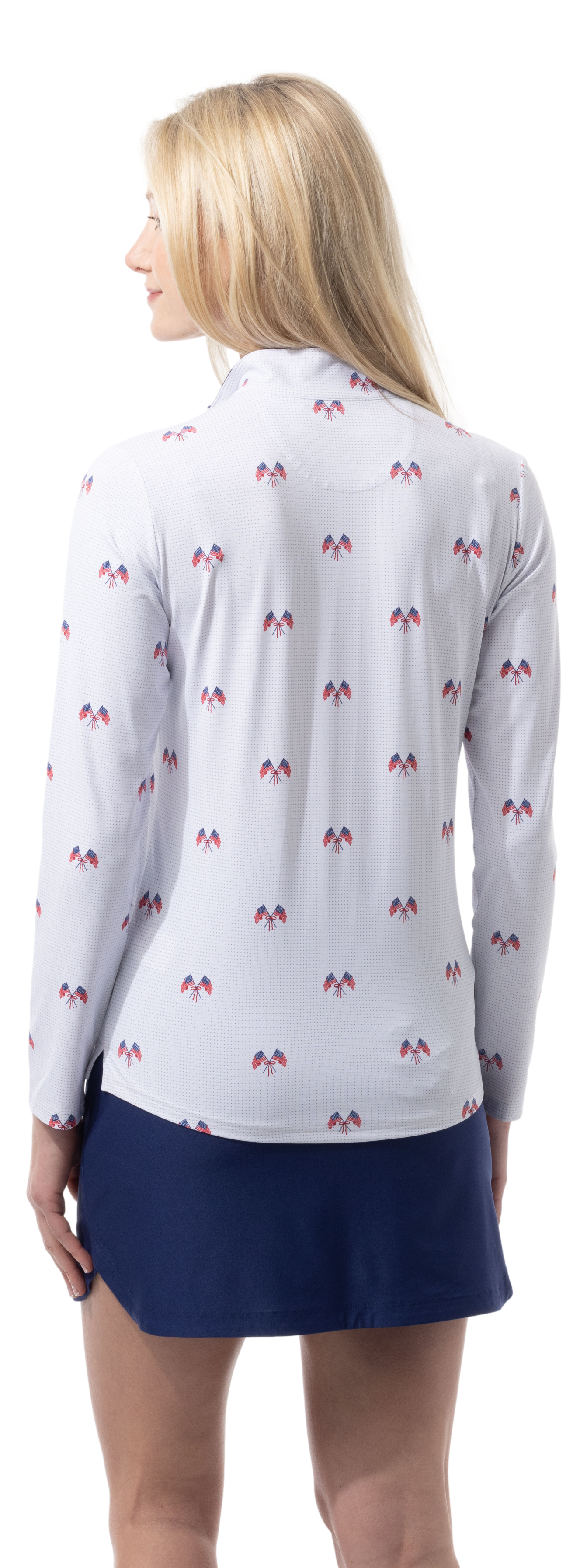 SANSOLEIL COOL ULTRA-MESH ZIP MOCK. PARADE DAY. 900653 - SanSoleil