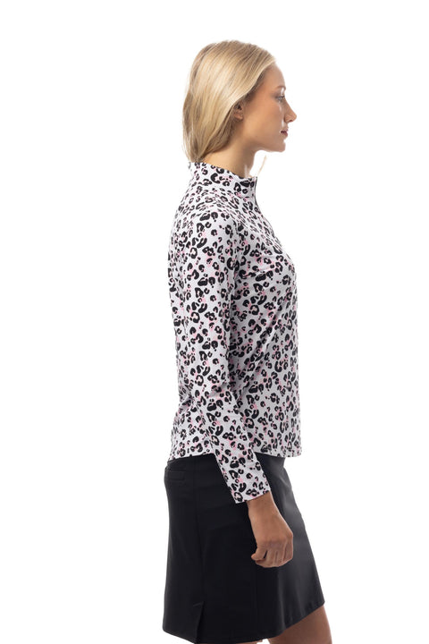 SANSOLEIL COOL ULTRA-MESH ZIP MOCK. ZOOLU. PINK. 900653