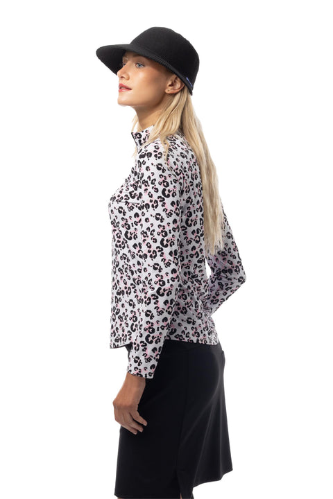 SANSOLEIL COOL ULTRA-MESH ZIP MOCK. ZOOLU. PINK. 900653