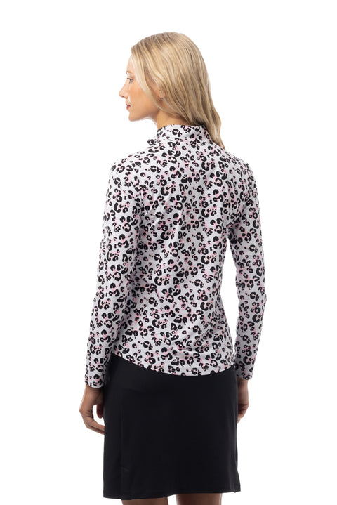SANSOLEIL COOL ULTRA-MESH ZIP MOCK. ZOOLU. PINK. 900653