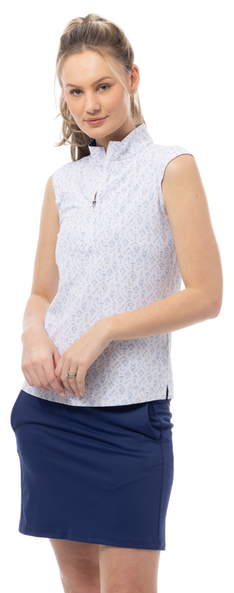 SOLAIR COOL ULTRA-MESH ZIP SLEEVELESS MOCK. WINNERS CUP. 900654 - SanSoleil