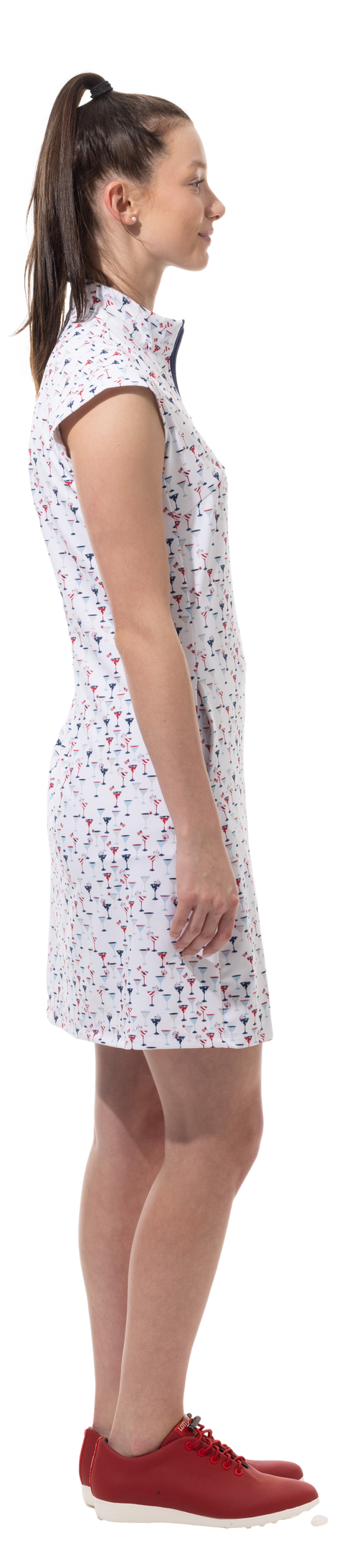 SOLSTYLE COOL SLEEVELESS ZIP MOCK DRESS. LIBERTINI. 900722-C - SanSoleil