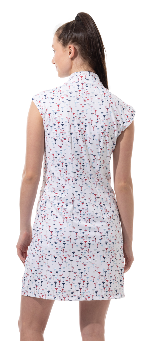 SOLSTYLE COOL SLEEVELESS ZIP MOCK DRESS. LIBERTINI. 900722-C - SanSoleil