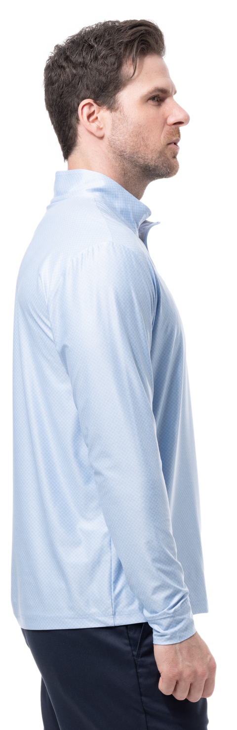 MEN'S SOLTEK ICE CHECK 1/4 ZIP MOCK. MELANGE MALIBU CHECK. 900838 - SanSoleil