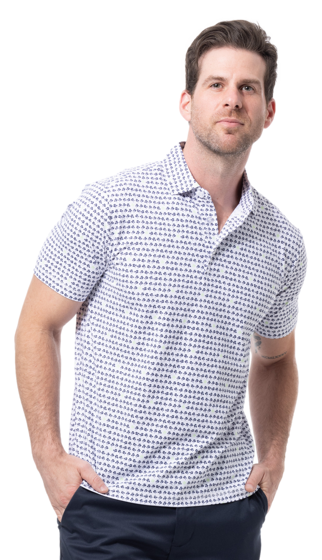 MEN'S SOLAIR COOL PRINT POLO. LUCKY BREAK. 900840A - SanSoleil