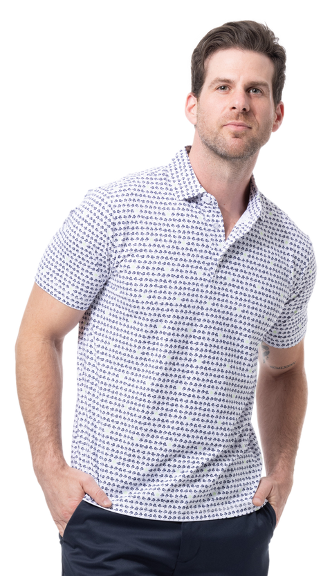 MEN'S SOLAIR COOL PRINT POLO. LUCKY BREAK. 900840A - SanSoleil