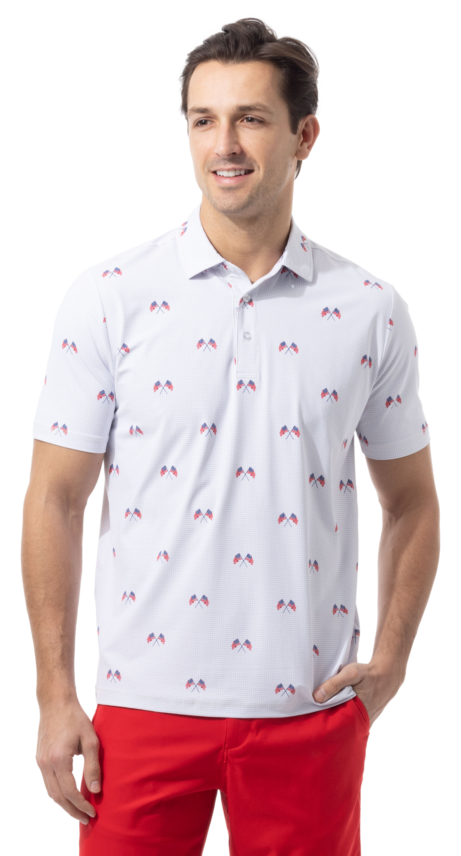 MEN'S SOLAIR COOL PRINT POLO. AMERICA 250. 900840A - SanSoleil