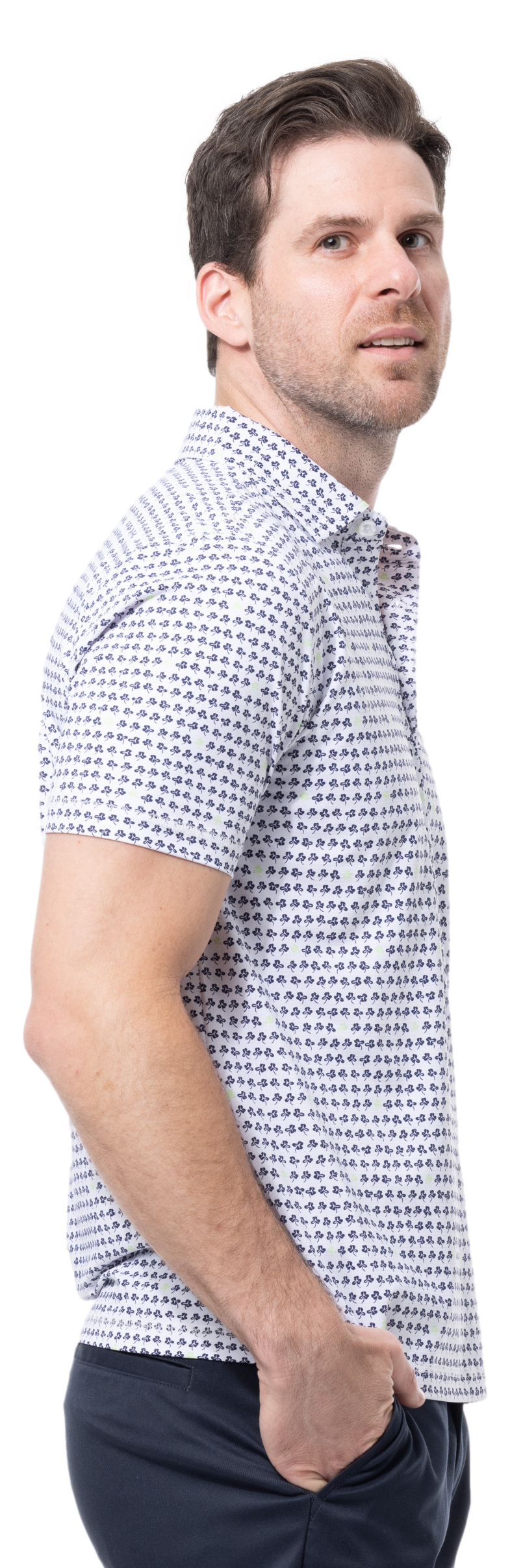 MEN'S SOLAIR COOL PRINT POLO. LUCKY BREAK. 900840A - SanSoleil