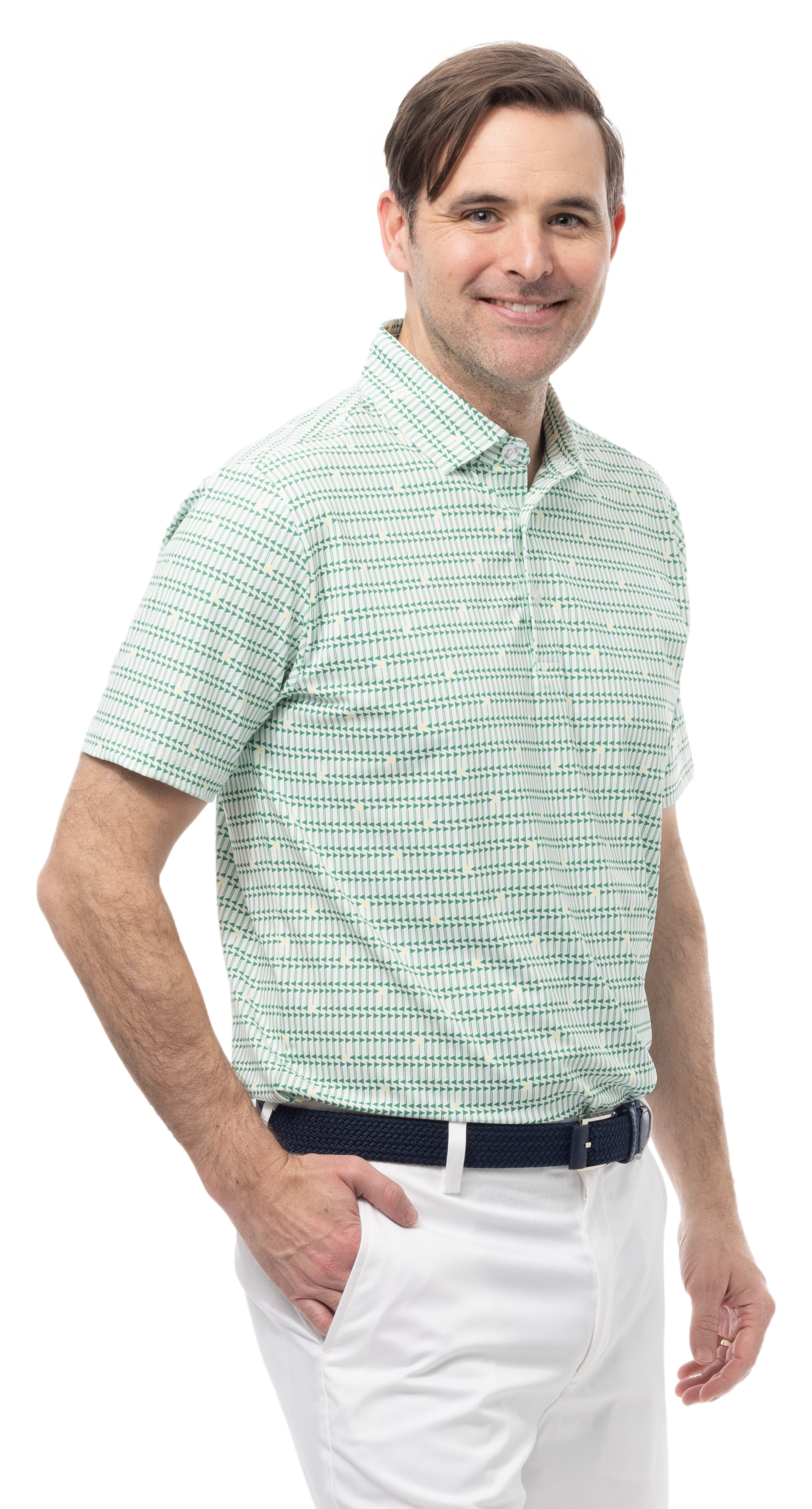 SANSOLEIL MEN'S SHORT SLEEVE PRINT POLO. MASTERMIND. GREEN. 900840 - SanSoleil