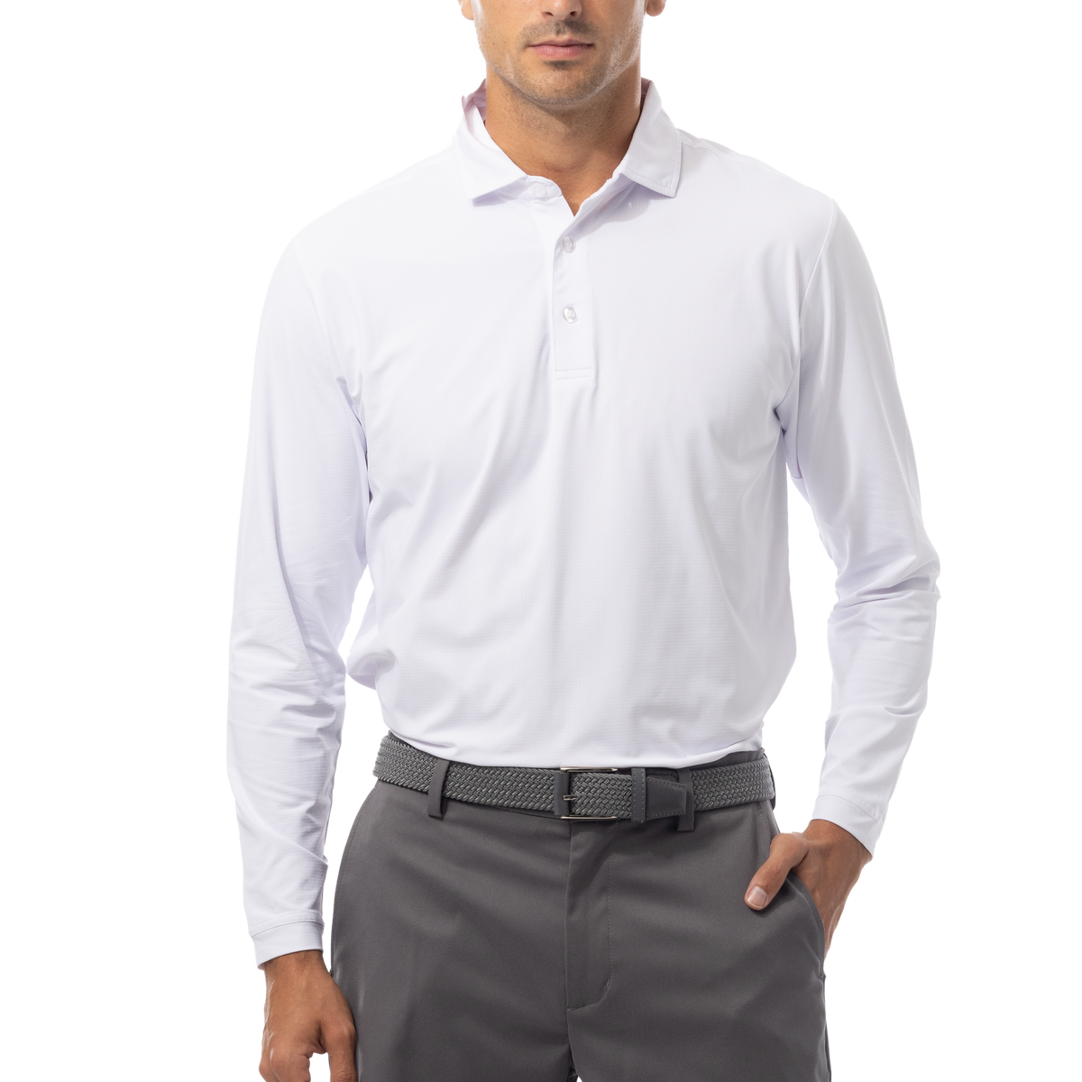 メンズウェア RUFFLOG TC S/S POLO WHITE SanSoleil's Men's Golf Polos & Tops. Perfect UV 50 sun protection