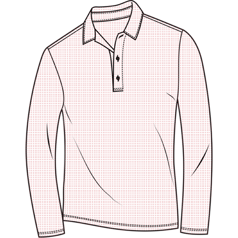 MEN'S long-sleeve polo shirt SPECKLED RED on a white background