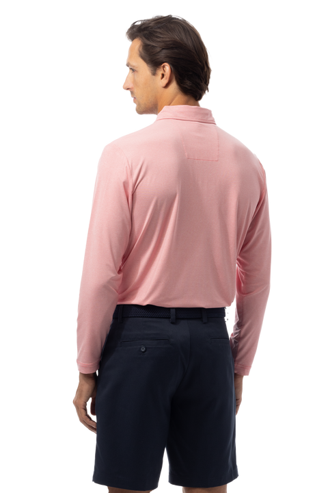 MEN'S SOLMELANGE ICE MINI-STRIPE POLO. RED-WHITE. 900841MM