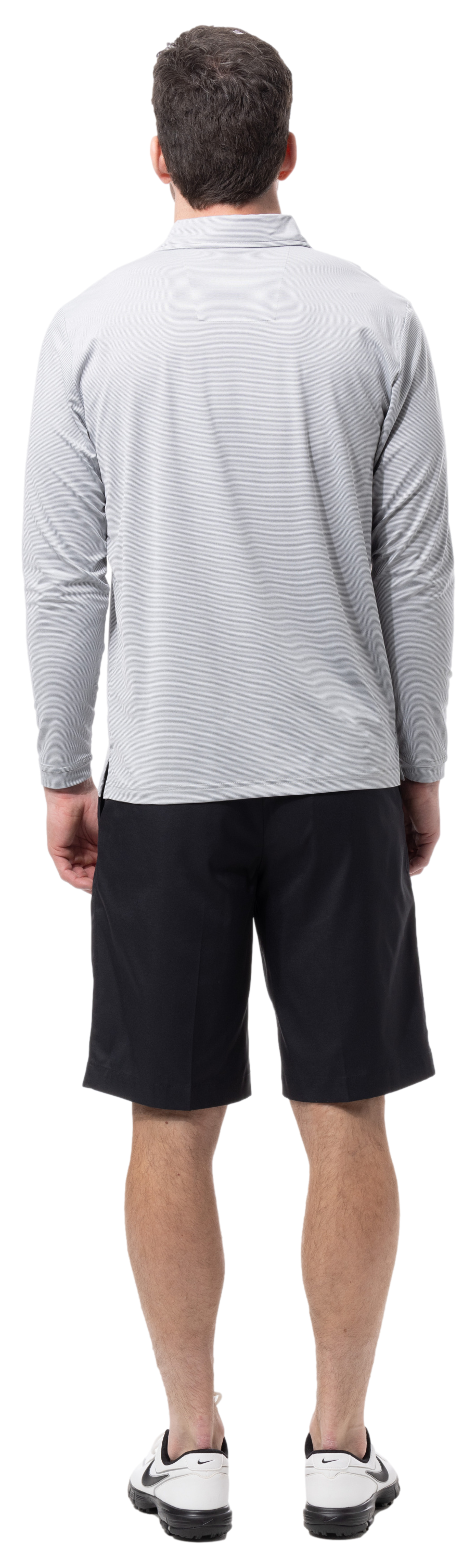 MEN'S SOLMELANGE ICE MINI-STRIPE POLO. DOVE. 900841MM - SanSoleil