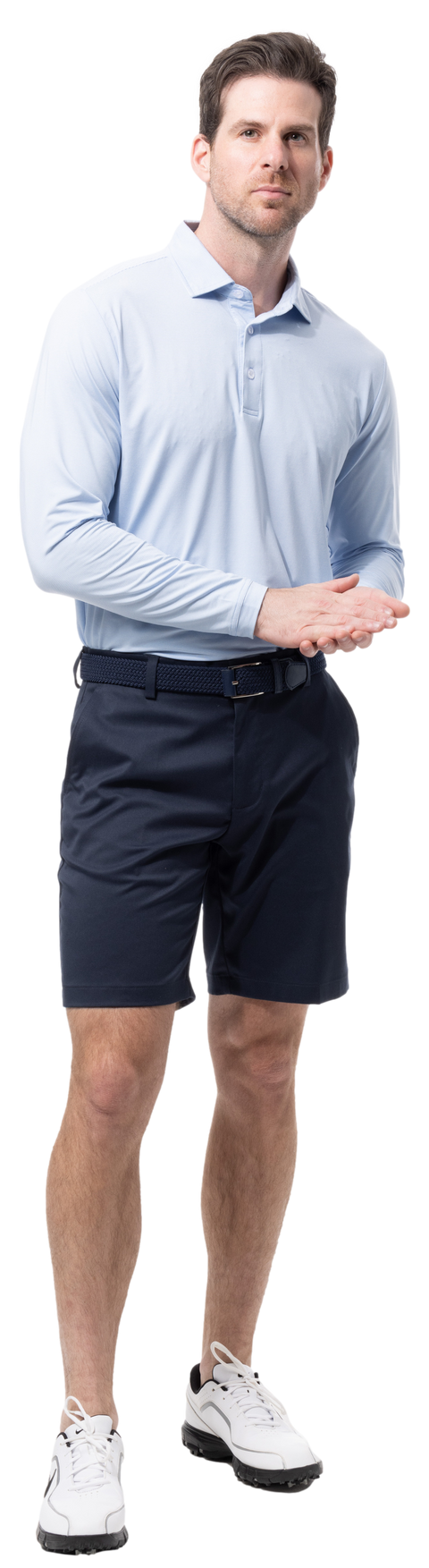 MEN'S SOLMELANGE ICE MINI-STRIPE POLO. MALIBU. 900841MM - SanSoleil