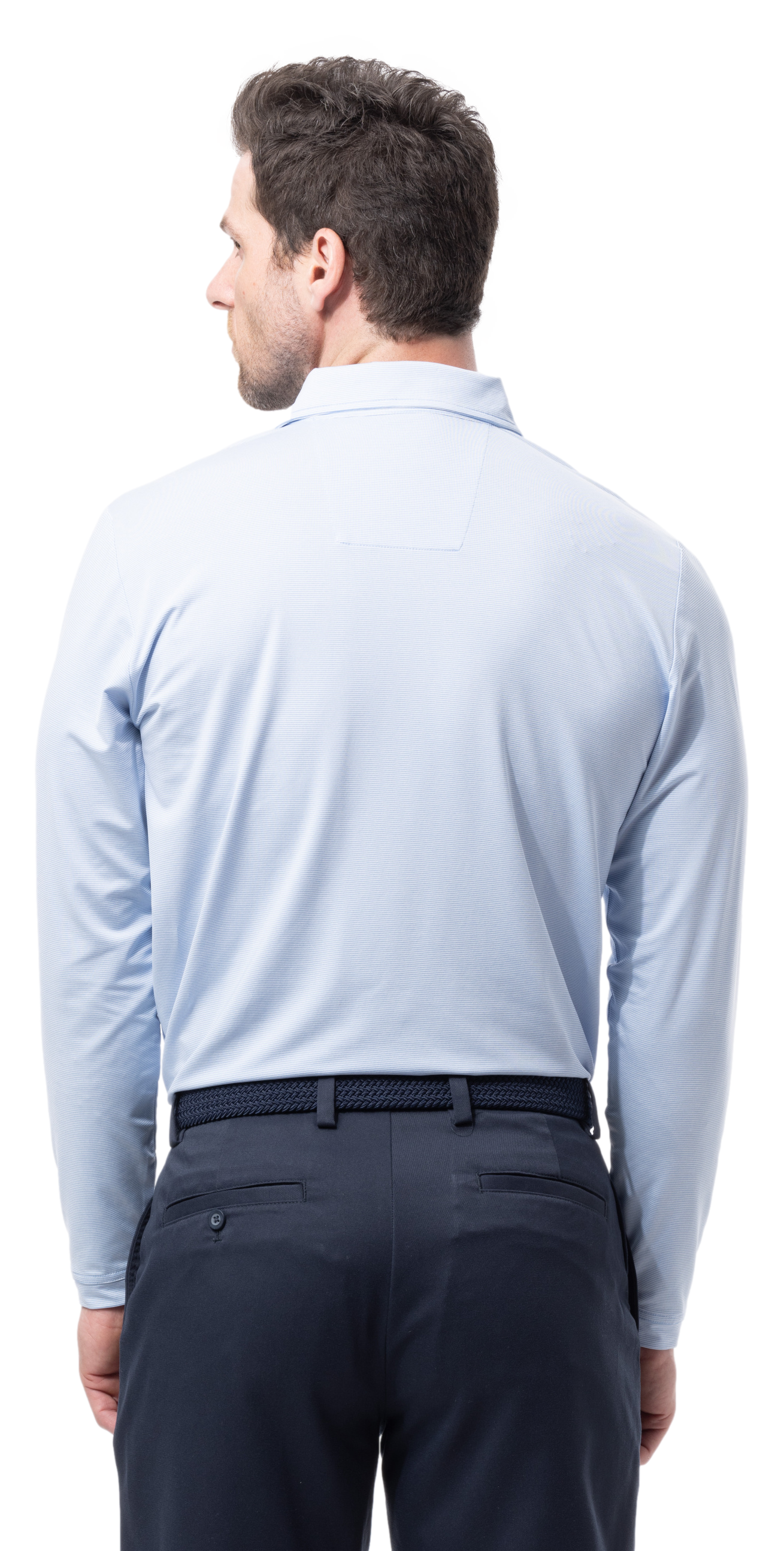 MEN'S SOLMELANGE ICE MINI-STRIPE POLO. MALIBU. 900841MM - SanSoleil