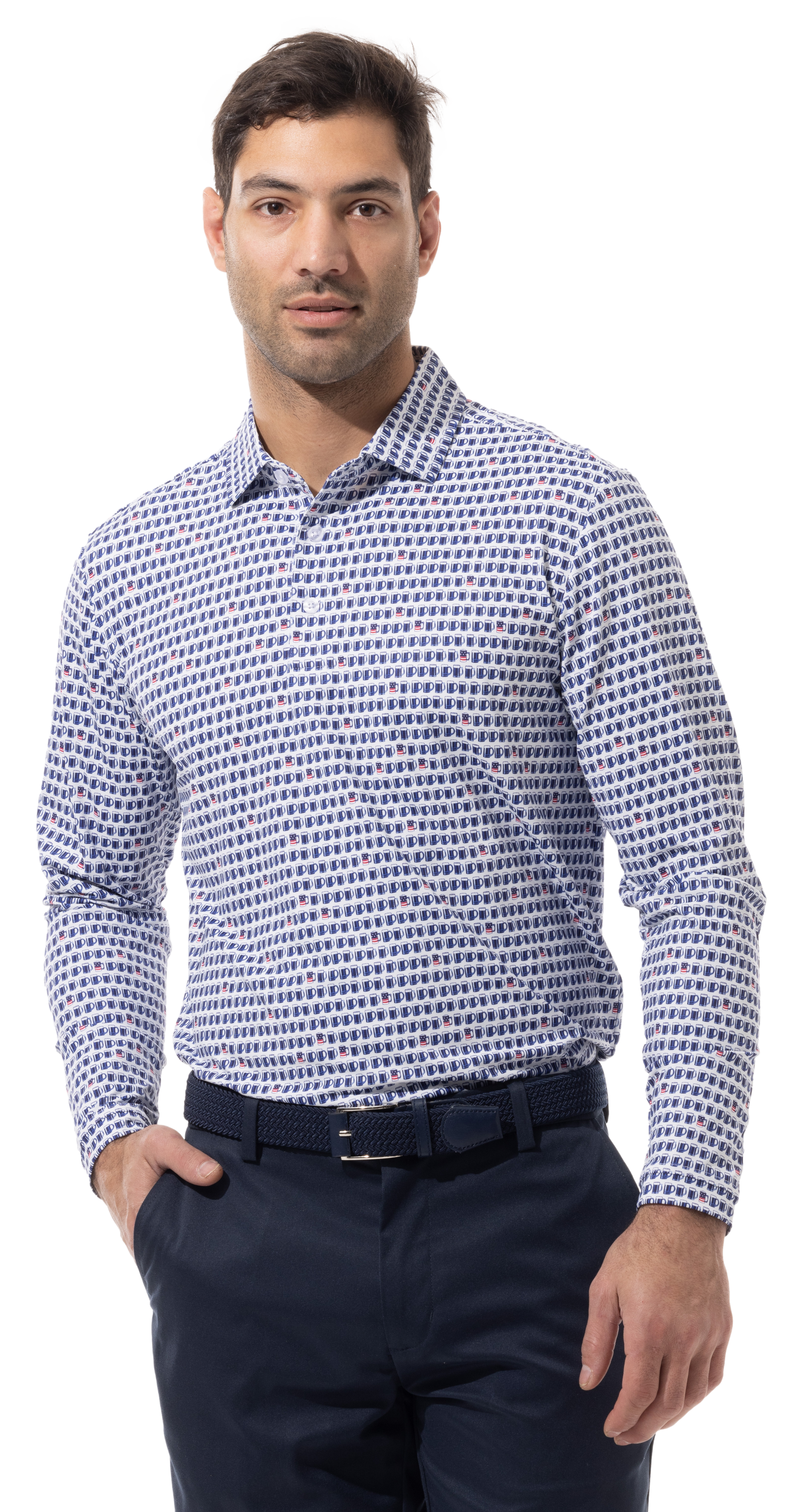 Soltek Ice Long Sleeve Polo 900841-Us Ale Print