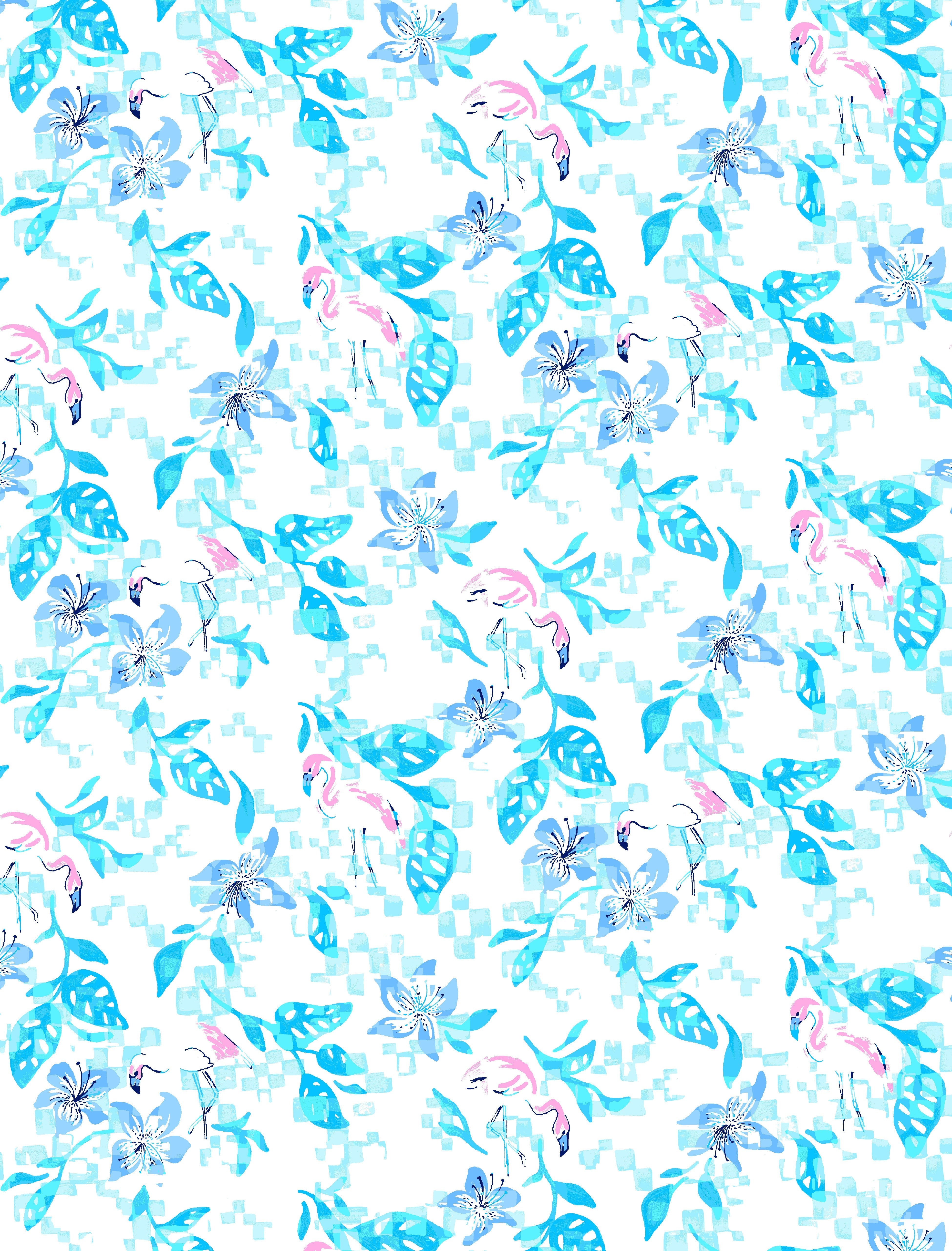 SANSOLEIL'S SOLCOOL 1/4 ZIP MOCK. FLAMINGO GARDEN. 900463 - SanSoleil