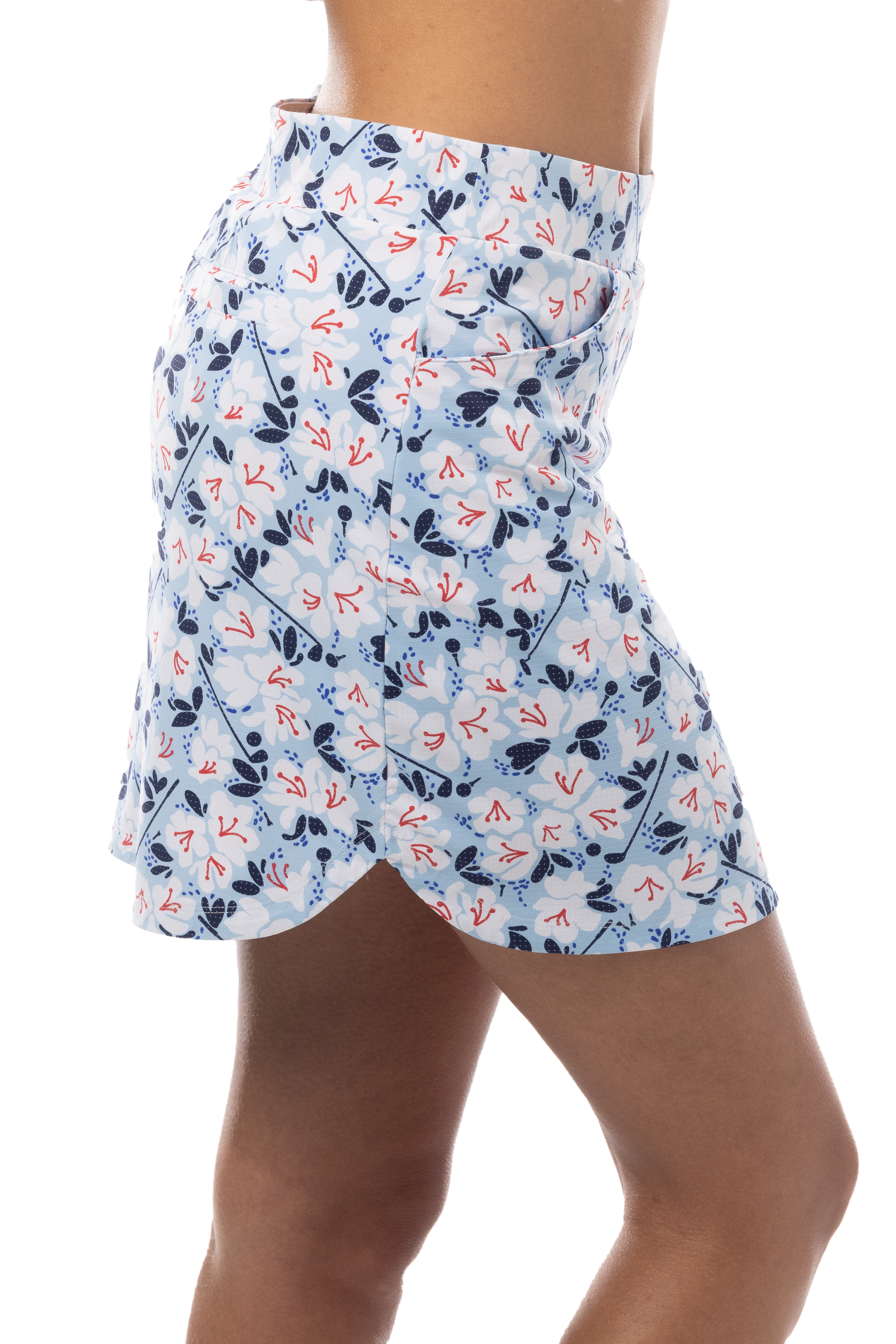 SANSOLEIL 17" GOLF SKORT. PUTTERCUP. BLUE. 900225 - SanSoleil