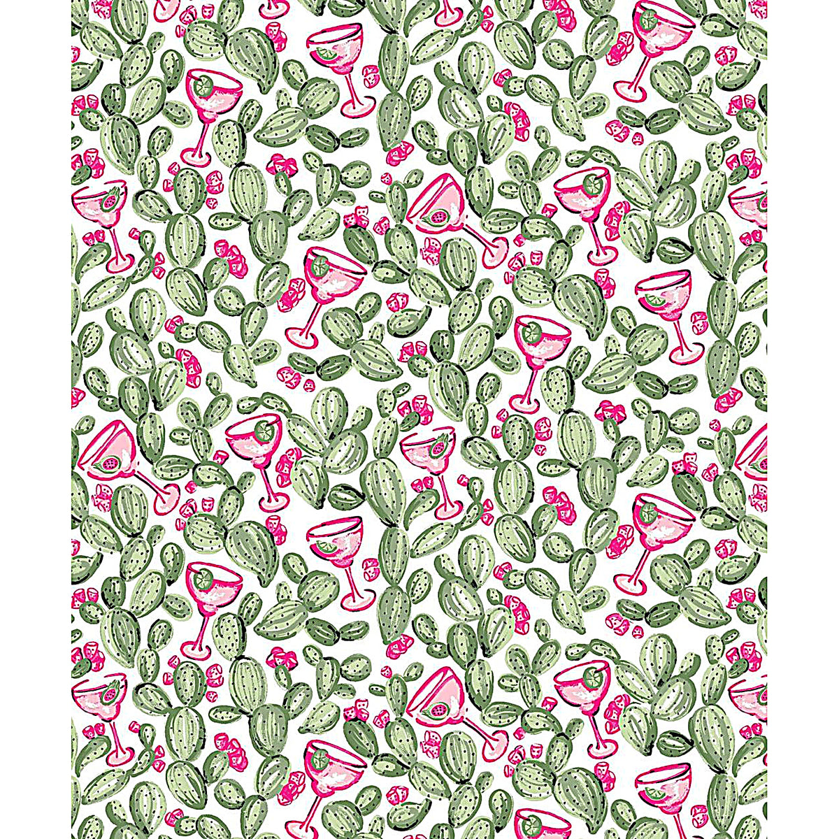 SanSoleil SolAir Cool ultra-mesh sleeveless mock top with prickly pear margarita print, lightweight breathable long sleeve fabric.