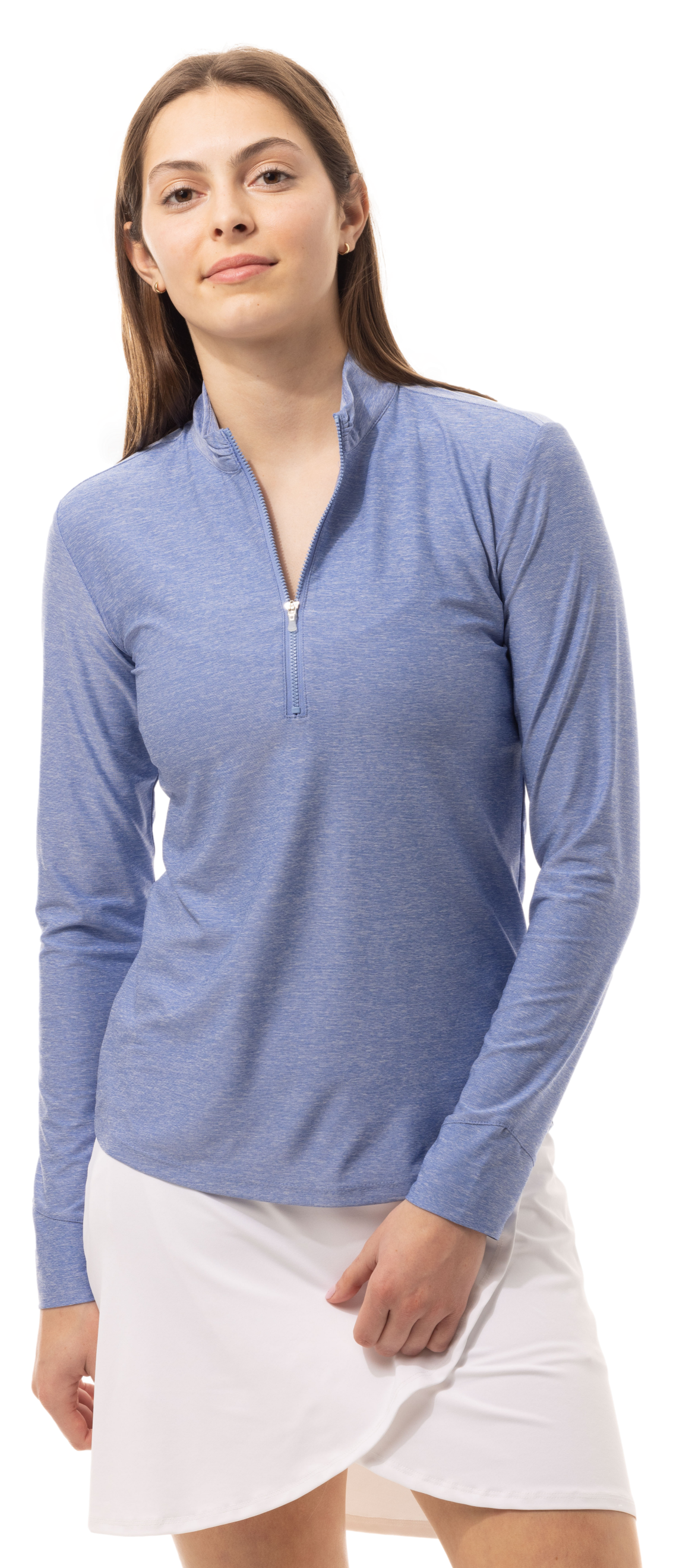 SOLTEK ICE HEATHER MOCK. MELANGE PACIFIC BLUE - 900452