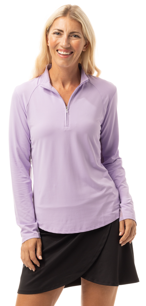 SOLTEK LUX LONG-SLEEVE SOLID MOCK. WISTERIA. 900622