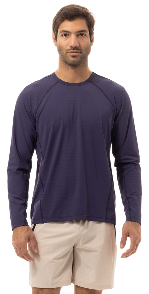 SOLAIR MEN'S CREW NECK W/MESH. NIGHT SKY NAVY. 900825C