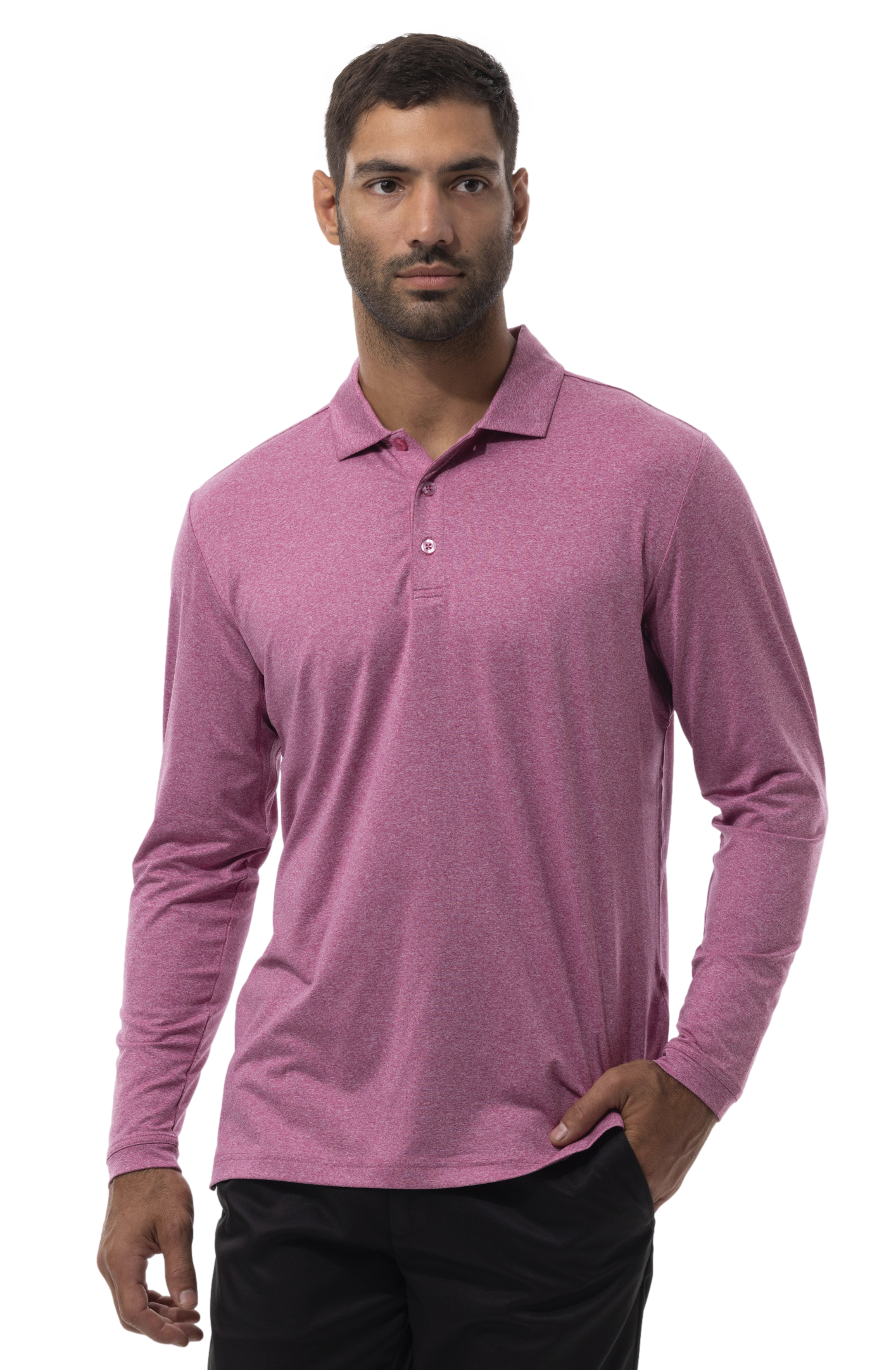 MEN'S SOLTEK ICE HEATHER POLO. CLARET RED - 900835