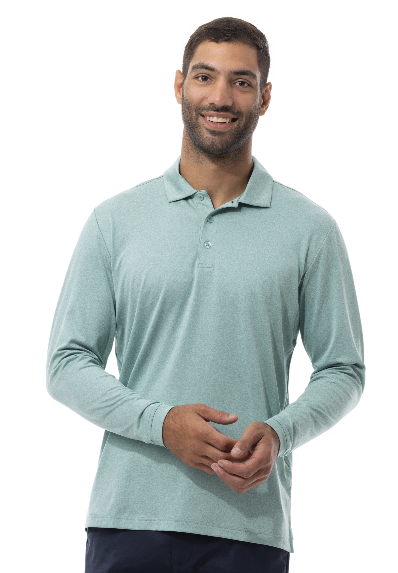 MEN'S SOLTEK ICE HEATHER POLO. SPRUCE GREEN - 900835