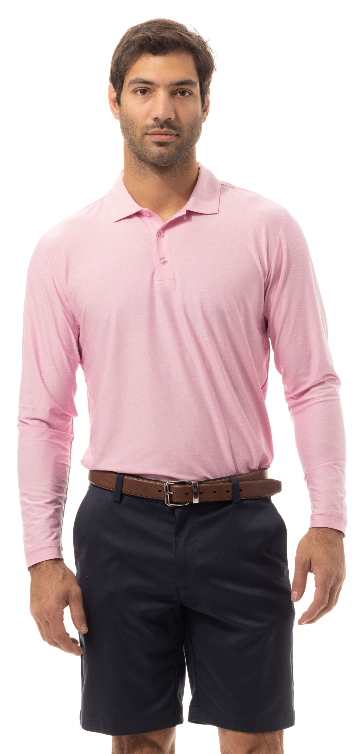 MEN'S SOLTEK ICE HEATHER POLO. MELANGE ROSE QUARTZ - 900835C
