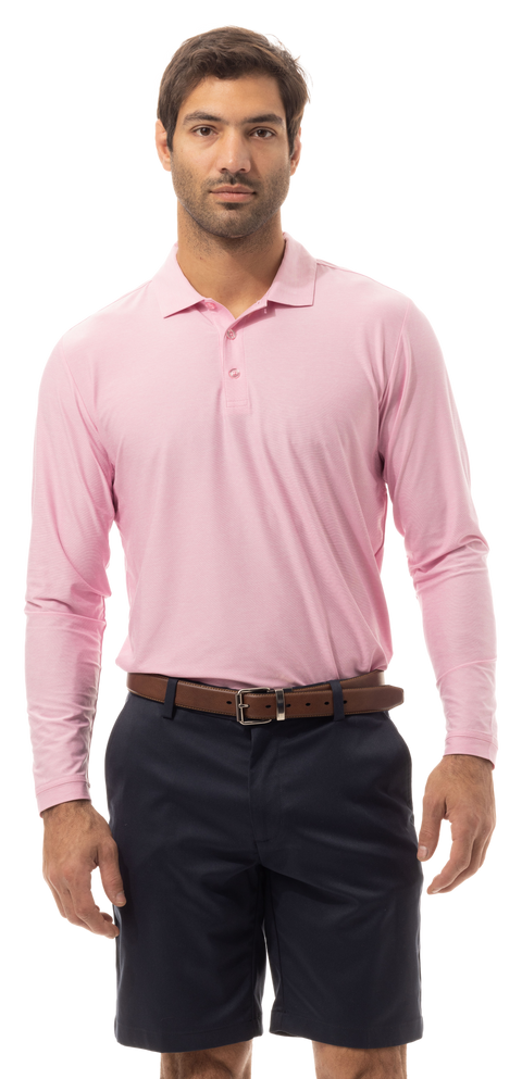 MEN'S SOLTEK ICE HEATHER POLO. MELANGE ROSE QUARTZ - 900835C