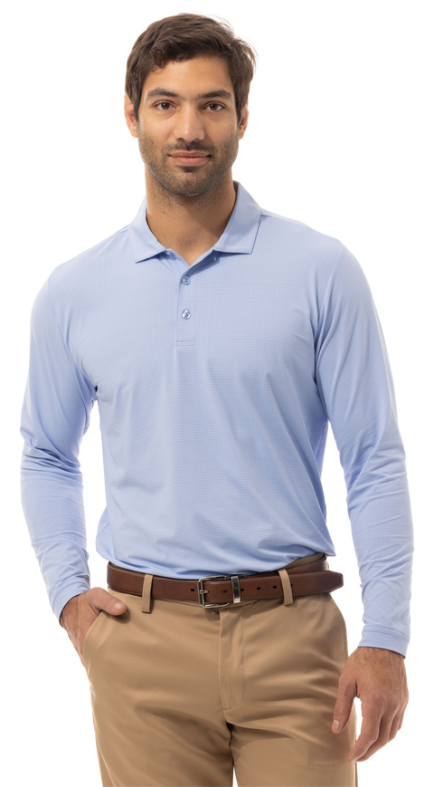 MEN'S SOLAIR COOL ULTRA-MESH POLO. CHAMBRAY BLUE. 900837