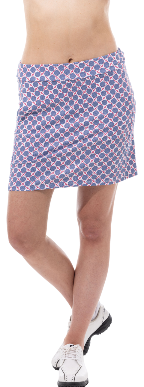 SOLSTYLE 17" GOLF SKIRT SEEING SPOTS. INK & RED. 900207P
