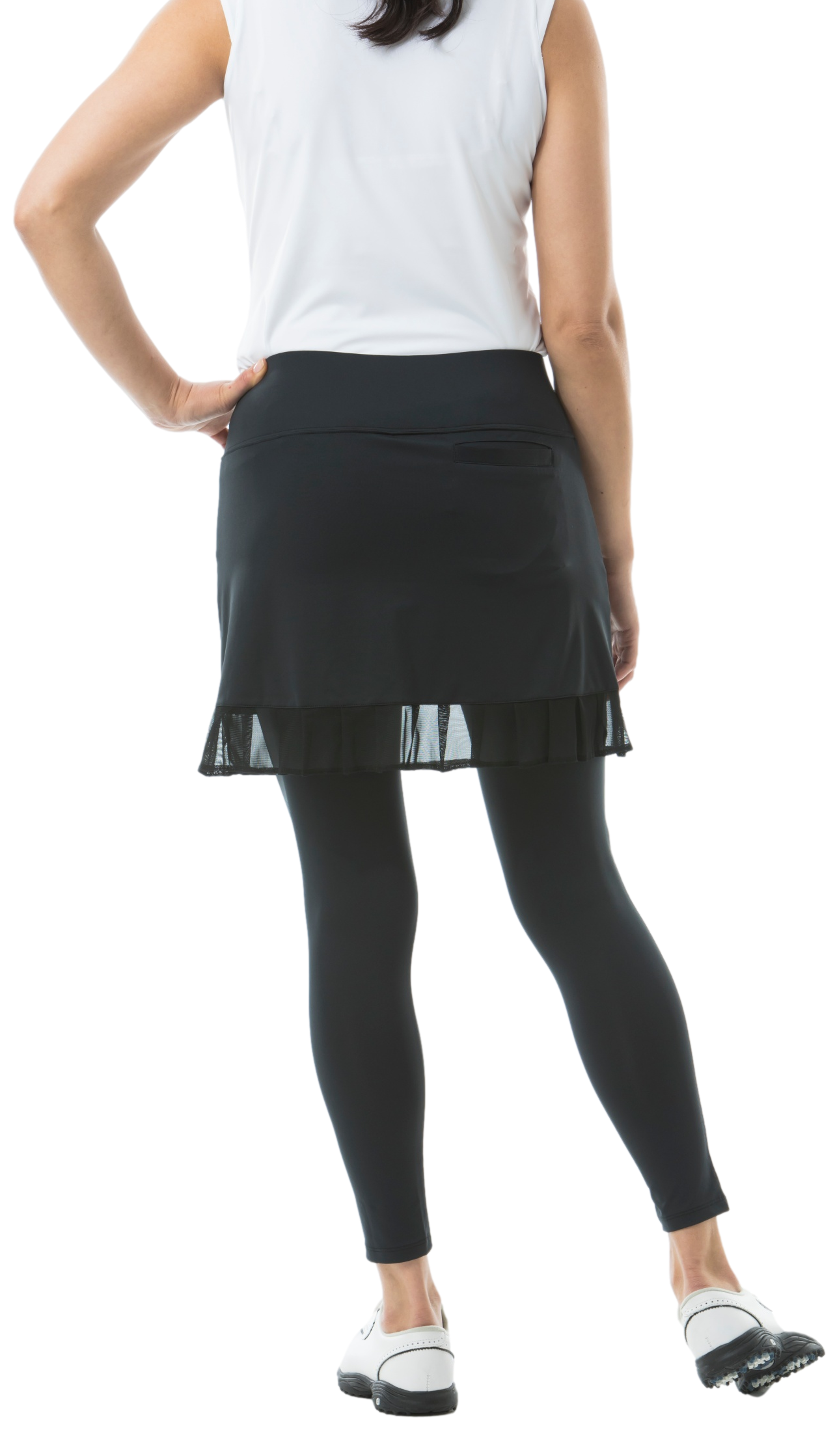 SOLCOOL ANKLE LEGGING with SKORTI. BLACK. 900224 - SanSoleil