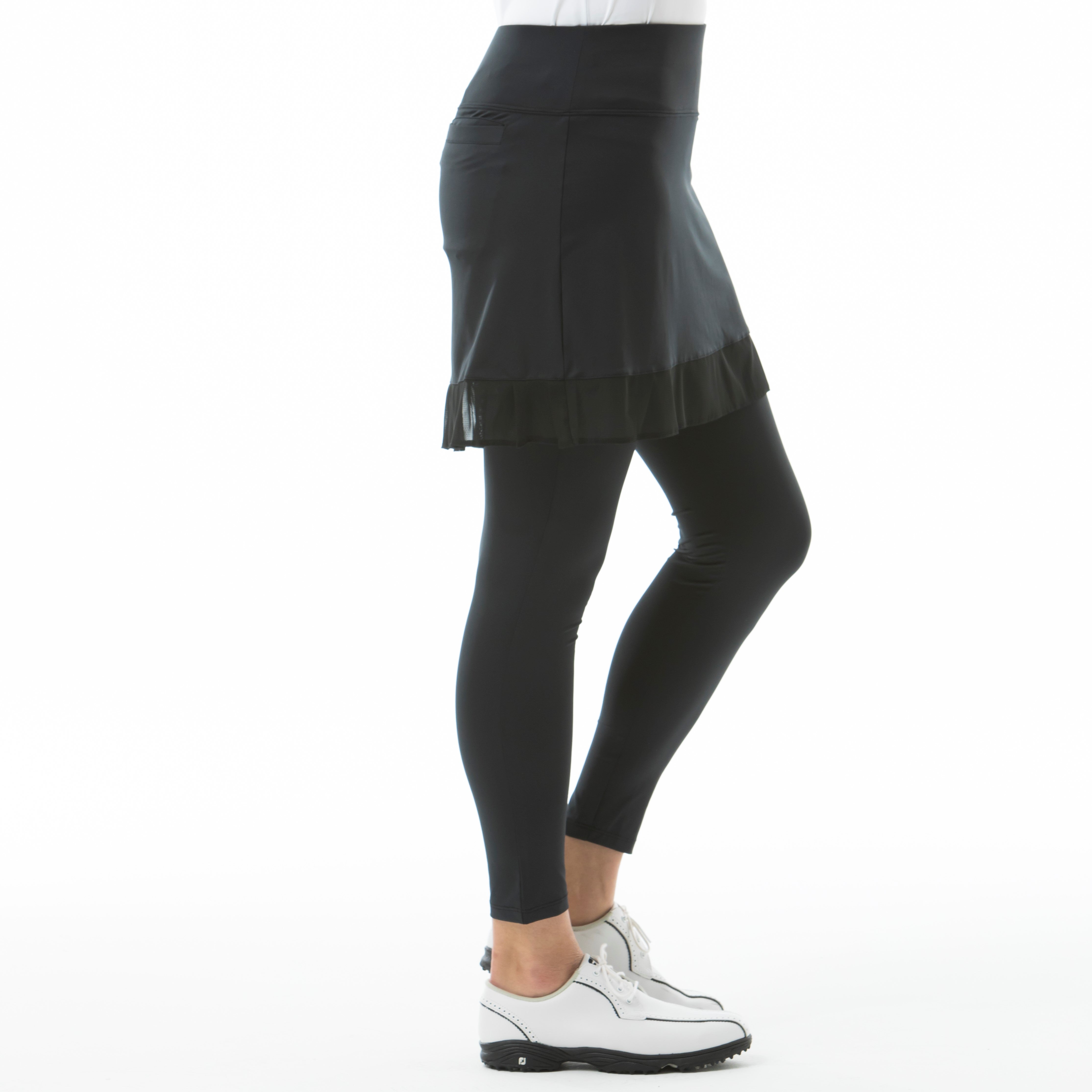 SOLCOOL ANKLE LEGGING with SKORTI. BLACK. 900224 - SanSoleil
