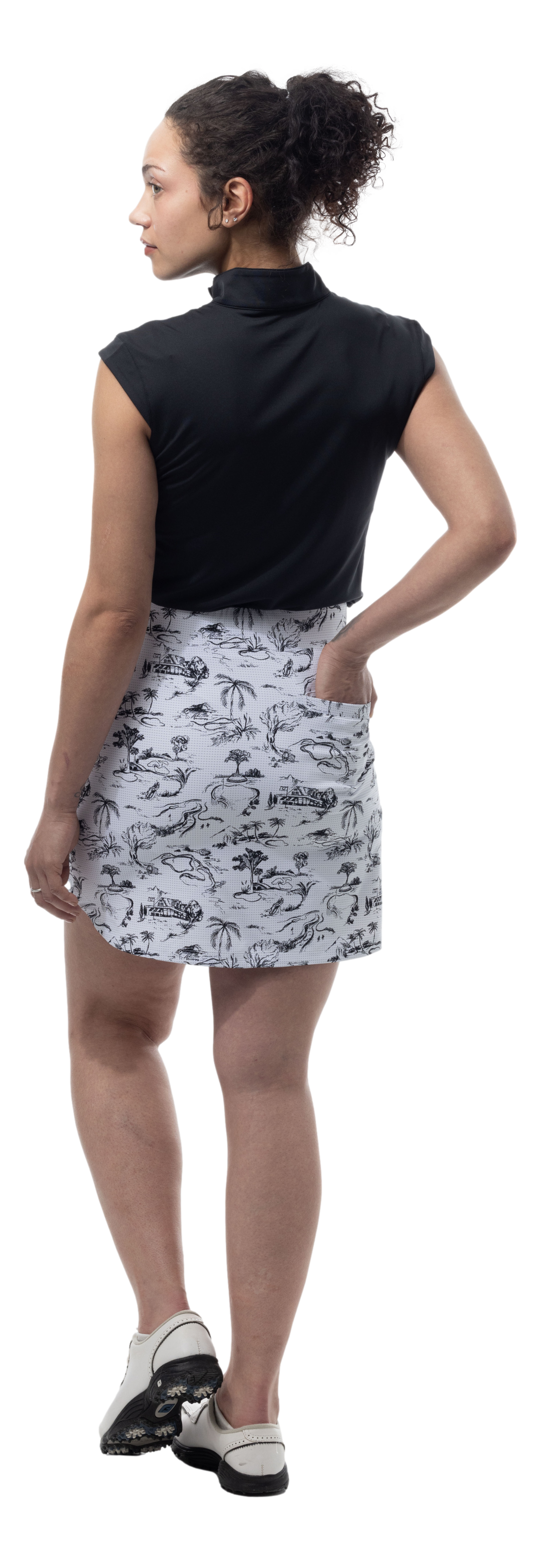 SANSOLEIL 17" GOLF SKORT. TOILE DE GOLF.  BLACK. 900225 - SanSoleil