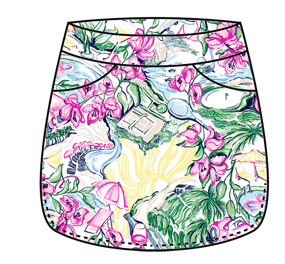 SANSOLEIL 17" GOLF SKORT. GIRLS TRIP. MULTI. 900225 - SanSoleil