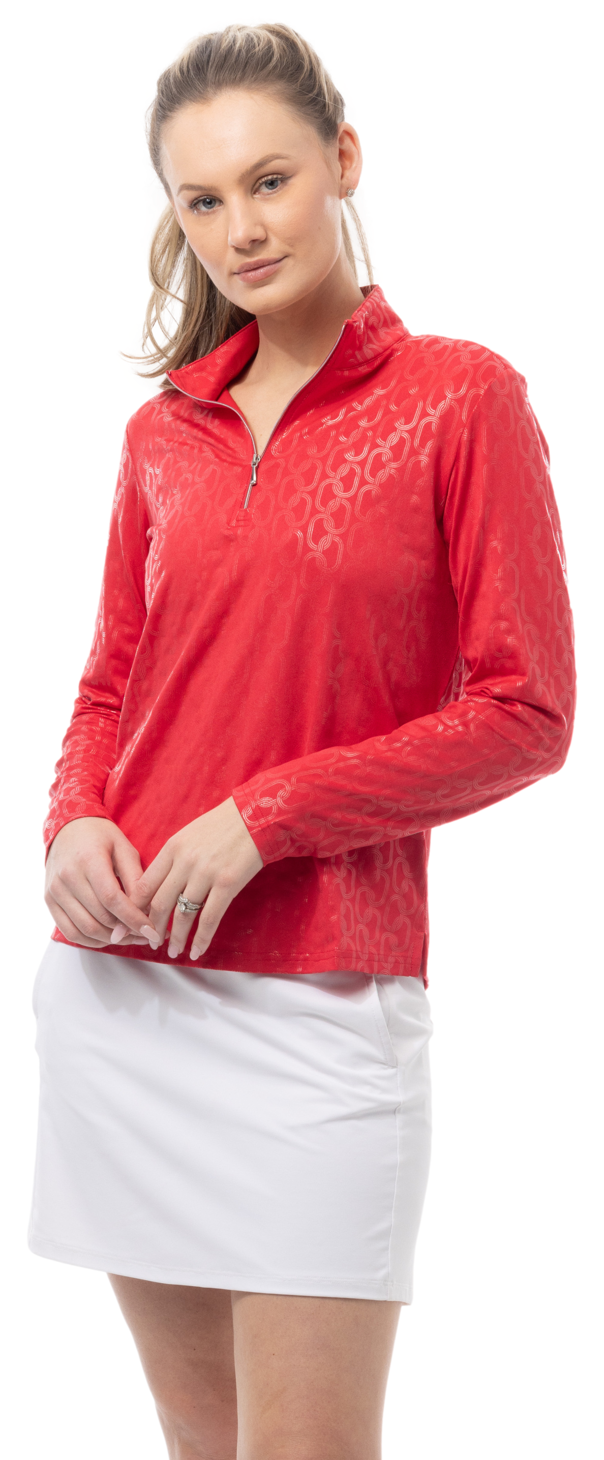 SOLSHINE FOIL PRINT MOCK. BLOCK CHAIN. RED. 900320 - SanSoleil