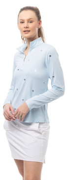 SOLSHINE FOIL PRINT MOCK. FLOWERBOX BLUE SILVER. 900320 - SanSoleil