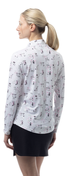 SOLSHINE PRINT 1/4 ZIP MOCK. SHAKEITOFF. PINK SILVER. 900320 - SanSoleil