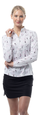 SOLSHINE PRINT 1/4 ZIP MOCK. SHAKEITOFF. PINK SILVER. 900320 - SanSoleil