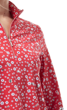 SOLSHINE PRINT 1/4 ZIP MOCK. STAR STRUCK. RED SILVER . 900320 - SanSoleil