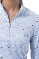 SOLSHINE PRINT 1/4 ZIP MOCK. STAR STRUCK. ARTIC SILVER. 900320 - SanSoleil